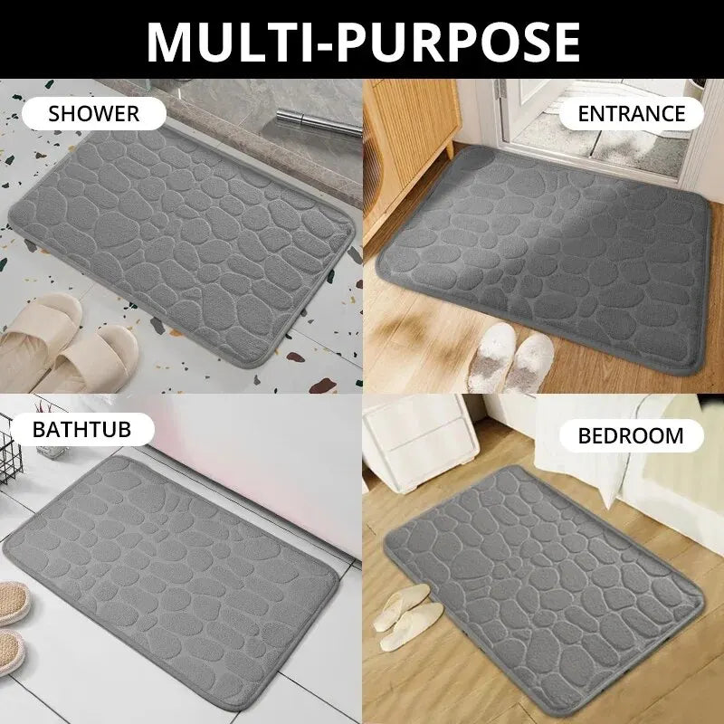 Xawly™ 1pc Comfort Step Embossed Fiber Home Floor Mat