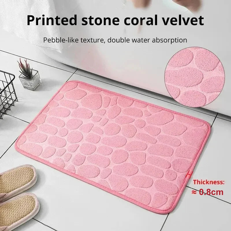Xawly™ 1pc Comfort Step Embossed Fiber Home Floor Mat