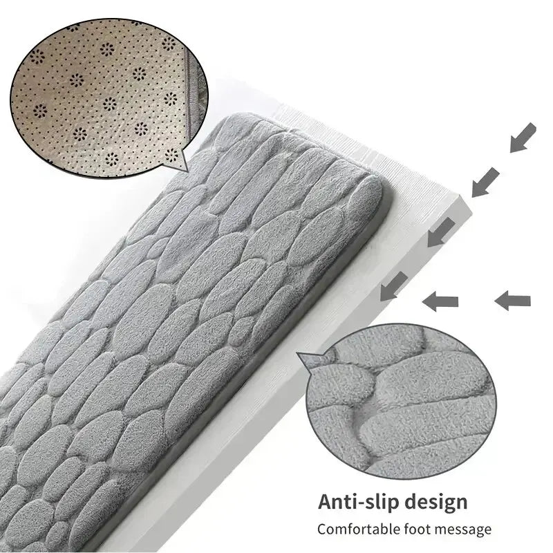 Xawly™ 1pc Comfort Step Embossed Fiber Home Floor Mat